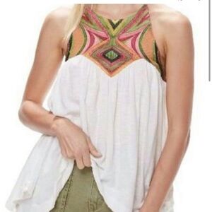 Free People 100% Cotton Loose Tank Tunic Beach Date